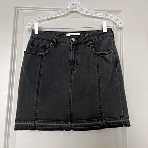 Black denim skirt